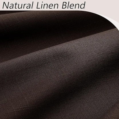 Guken Brown 100% Blackout Curtains 63 Inch Length 2 Panels Set for Living Room Bedroom Back Tab Thermal Insulated Black Out Linen Drapes Room Darkening Window Curtains 52 Inches Width