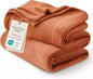 Bedsure Burnt Orange Throw Blankets Fleece Blanket Twin Blanket - 300GSM Soft Lightweight Plush Cozy Blankets for Bed, Sofa, Couch, Travel, Camping