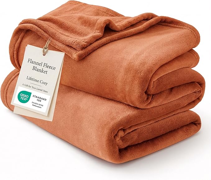 Bedsure GentleSoft Bedding Fleece Blanket for Girls and Boys - Soft Cozy Cute Small Throw Blankets for Travel, 43x55 Inches, Dark Orange