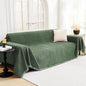 MYSKY HOME Couch Cover for Dogs, Washable Couch Covers, Non Slip Couch Sofa Cover, Couch Cover 2 Cushion Sofa Dogs Furniture Protector with Tassels Chenille Sofa Covers for Pets, 71"x118", Moss Green