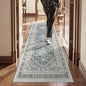 Kitchen Runner Rug Non Slip Washable 2.5x8, Soft Low Pile Entryway Rug Runners for Hallways,Carpet Runner for Living Room,Kitchen, Laundry, Bathroom(Blue/Beige,2.5'x8')