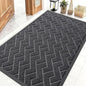 OLANLY Front Door Mat Indoor Outdoor Entrance, Waterproof All-Season, All-Weather Doormat, Sturdy Natural Rubber, Low Profile, Easy Clean Patio Porch Entryway Mat, Herringbone Brick (Grey, 47x32)
