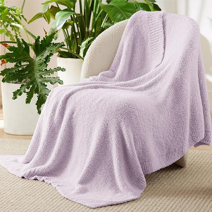 Bedsure Gentlesoft Cozy Knit Throw Blanket - Super Soft Fluffy Blanket for Couch, Bed, Sofa, Lightweight Warm All Season Plush Blankets, Mothers Day, Birthday Gifts for Her Him, Purple, 50x60 Inches