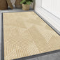 Smiry Front Door Mat Outside Entrance, Heavy Duty Sturdy Natural Rubber Doormat, Trap Dirt and Moisture, Easy Clean Low Profile Welcome Floor Mats for Indoor Outdoor Entry, 59x34 Inch, Beige