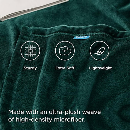 Bedsure GentleSoft Fleece Blanket Twin Size Emerald Green - 300GSM Lightweight Plush Fuzzy Cozy Soft Warm Blanket for Bed, Sofa, Couch, Travel, Camping, 60x80 inches