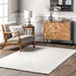 Nuloom Nia White/Ivory, 7'6" x 9'6", Cozy Shag, Fluffy and Soft, High Traffic, Stain Resistant, Easy Clean, Durable Machine Washable Area Rug for Bedroom, Living Room, Dining, Den, Foyer, Entryway