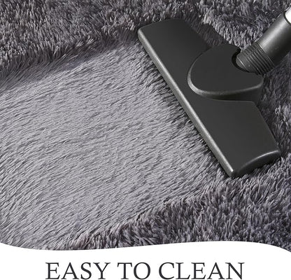 Chicrug Soft Runner Rugs for Bedroom Living Room Plush Fluffy Rug 2x8 Feet, Shag Furry Area Rug Carpet Non Shedding for Nursery Children Kids Girls Room Home Decorative, Coal Grey