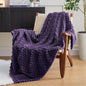 EXQ Home Fleece Blanket Twin Size for Couch or Bed - 3D Imitation Turtle Shell Jacquard Decorative Blankets - Cozy Soft Lightweight Fuzzy Flannel Blanket Suitable for All Seasons(60"×80",Purple)