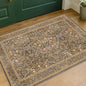 Brown Washable Entry Rug - Front Door Throw Rugs Indoor, Non-Slip Bathroom Small Rugs, Vintage Floral Thin Rug for Kitchen, Boho Earthy Entryway Décor (2x3 Gold Brown)