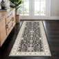 Washable 2x5 Entryway Runner Rug: Stain Resistant Carpet with Non Slip Backing for Kitchen Hallway Soft Low Pile Throw Mat for Floor Durable Indoor Mat for Living Room Bedroom Bathroom (Black, 2x5)