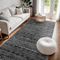 4x8 Washable Hallway Runner Rug：Moroccan Non-Slip Wide Runners for Entryway Kitchen Soft Modern Geometric Low-Pile Rugs for Living Room Thin Waterproof Carpet for Bedroom Bathroom Laundry(Black,4x8)
