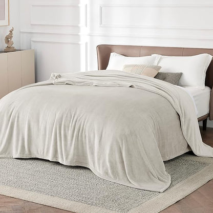 Bedsure GentleSoft Fleece Bed Blankets Large Size Linen - Soft Lightweight Fuzzy Cozy Luxury Oversized King Blanket Microfiber, Room Home Decor Gifts for Women and Men, 120x120 inches