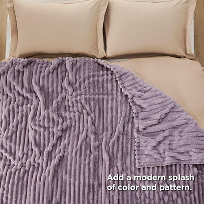 Bedsure GentleSoft Light Purple Fleece Blanket for Couch - Cozy Soft Blankets for Women, Cute Small Throws for Girls, 90x90 Inches