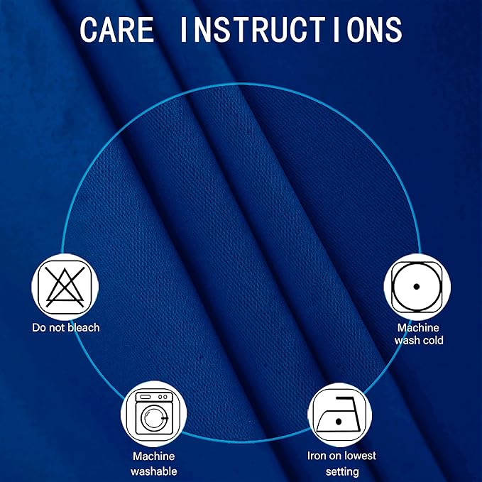 LEMOMO Blackout Curtains 40 x 63 inch/Royal Blue Curtains Set of 2 Panels/Thermal Insulated Room Darkening Bedroom Curtains