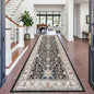 4x12 ft Wide Hallway Rug: Non-Slip Washable Vintage Long Carpet Runner for Kitchen Entryway Water Resistant Low-Pile Thin Floor Mat for Bedroom Living Room Dining Room Black Home Decor (Black, 4X12)