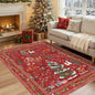 UERMEI Christmas Area Rug Living Room Rugs: 4x6 Neutral Modern Washable Festive Soft Thin Non-Slip Indoor Carpet for Bedroom Dining Table and Home Office Holiday Decor - Red