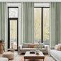 Desert Sage Linen Curtains 132 Inch Length for Living Room Light Filtering Semi Sheer Curtain Back Tab Rustic Farmhouse Decor Elegant Drapes Floor to Ceiling High Window for Bedroom 52x132, 2 Panels