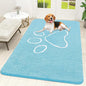 OLANLY Dog Door Mat for Muddy Paws 59x35, Paw Print Design, Absorbs Moisture and Dirt, Absorbent Non-Slip Washable Doormat, Quick Dry Chenille Mud Mat for Dogs, Entry Indoor Entryway Carpet, Blue