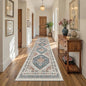 Carpet Runners for Hallway 12ft, Non-Slip Long Bathroom Rugs Runner for Kitchen, Living Room, Soft Vintage Washable Rug for Entryway, Thin Floor Mat for Dining Room(Blue/Red,2.5'x12')
