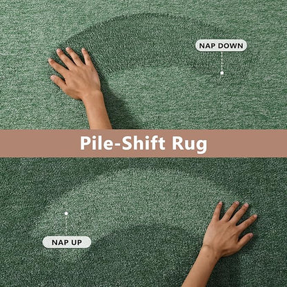 FinRèc 2x6 Washable Runner Rugs for Kitchen Hallway Bedroom, Low Pile Thin Rug Solid Color, Non-Slip Carpet Indoor for Home Decor (Green)
