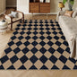 Lahome Colette Checkered Easy Jute Patio Rug, 6x9 Washable Indoor Outdoor Rug, Farmhouse Neutral Non Slip Non Shedding Low Pile Floor Carpet for Deck Living Dining Room Office Mudroom