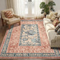 GarveeHome Terracotta Teal Washable 5x7 Area Rugs, Botanical Grove Vintage Cottage core Non-Slip Rug for Bedroom Living Room Nursery Kitchen Low-Pile Retro Carpet