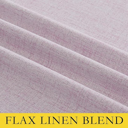 NICETOWN Pink Vintage Linen 100% Blackout Curtains for Living Room, Thermal Insulated Curtains 108“ Long, Noise Reducing Window Treatment Drapes for Home Office, 62" Wide Per Panel, Set of 2
