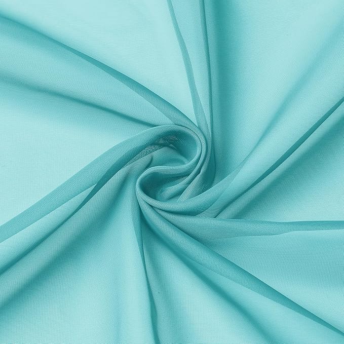 Chyhomenyc Turquoise Sheer Curtains 78 Inches Long 2 Panels Set for Living Room, Light Filtering Voile Lightweight Bedroom Curtains, Rod Pocket Solid Window Treatment Drapes, Each 42W x 78L