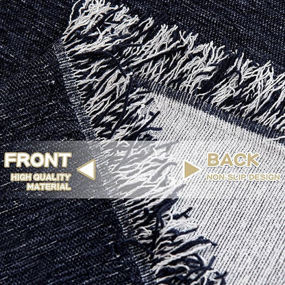 MYSKY HOME Sofa Covers Love Seat Couch Covers Couch Covers for Reclining Couches Couch Cover Sectional Washable Couch Cover with Tassels Sofa Protector for Kids, Dogs, Pets, 71"x118", Navy Blue