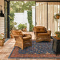 Hazo Haus Navy Blue Area Rug 5x7 Living Room Rug - Machine Washable Rugs for Bedroom, Dining Room, Kitchen Floor, Small Office, Low Pile Non-Slip Rubber Backing & Stain Resistance