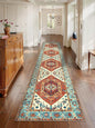 SERISSA Runner Rug for Hallways, 2'6"x12' Washable Non Slip Kitchen Runner Rug, Extra Long Boho Rug Ultra Soft Vintage Orange Print Floor Carpet for Bedroom Hallway Entryway Bathroom Laundry Room