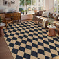 Lahome Colette Checkered Easy Jute Area Rug 8x10, Large Living Room Patio Rug Checkerboard Indoor Outdoor Carpet, Farmhouse Geometric Non Slip Black Carpet for Backyard Dining Room