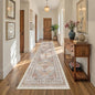 Carpet Runners for Hallway 12ft, Non-Slip Long Bathroom Rugs Runner for Kitchen, Living Room, Bedroom, Soft Vintage Washable Rug for Entryway, Thin Floor Mat for Dining Room(Orange,2.5'x12')