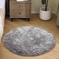 Goolela Grey Round Rug 3ft Fluffy Faux Sheepksin Fur Rug Fuzzy Gray Bedside Rugs for Bedroom Living Room Plush Soft Circle Shag Carpet