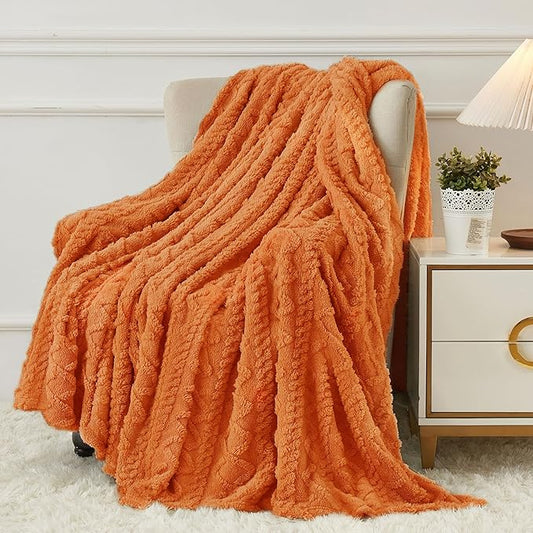 Aganear Flannel Throw Blanket - 50"x60" Orange Blankets Boho Decor Cozy Soft Bedding for Warm Present for Tennessee Vols, Christmas, Halloween, Housewarming