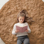 OLANLY Khaki Round Rugs for Bedroom - Machine Washable, 5 ft Circle Area Rugs for Living Room, Soft and Fluffy Shaggy Carpet for Teen Girl and Boys, Nursery Rooms, Dorms, Home Decor Aesthetic
