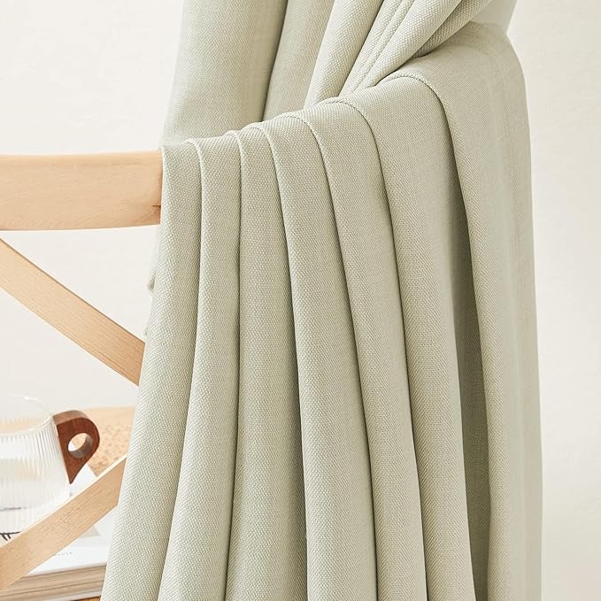 NICETOWN Room Darkening Bedroom Curtains 84 inches Long, Pinch Pleated Curtains Faux Linen Blend Light Blocking Noise Canceling Thermal Drapes for Living Room, Linen Beige, W52 x L84, 2 Panels