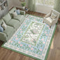 GarveeHome Blue Green Pink Washable 6x9 Area Rugs, Botanical Grove Vintage Cottagecore Non-Slip Rug for Living Room Bedroom Nursery Kitchen Low-Pile Retro Large Carpet