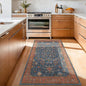 Washable Kitchen Rugs, 3x6 Area Rug for Large Entryway Indoor, Kitchen Mat, Small Rug for Living Room - Stain Resistant Non Skid Non Slip Rubber Backing, Boho Aethestic Décor (3x6 Navy Blue)