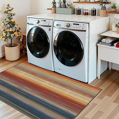 Modern Outdoor Rug - 28" x 43" Front Door Mat Indoor Outside Entrance Non-Slip Washable Outdoor Mat Rust Ombre Entry Rug for Entryway Kitchen Bedroom Layered Doormat for Front Porch Decor
