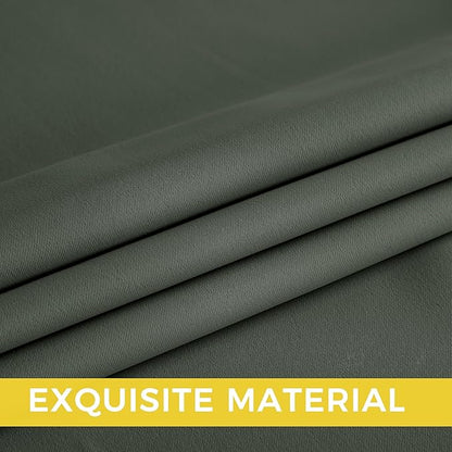 NICETOWN Room Darkening Draperies Curtains Panels, 2 Panels Dark Mallard W52 x L84