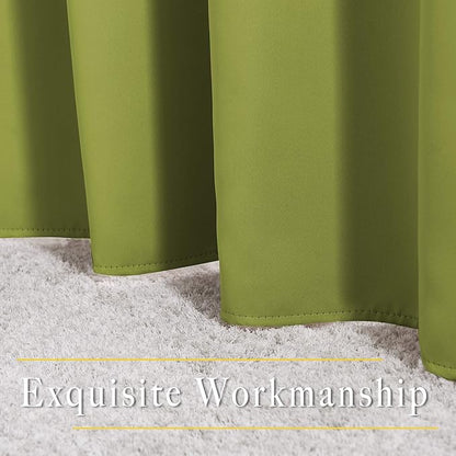 NICETOWN Bedroom Room Darkening Curtains and Drapes - Window Treatment Thermal Insulated Solid Grommet Room Darkening Draperies for Bedroom/Living Room (Fresh Green, Set of 2, 80 by 84 Inch)