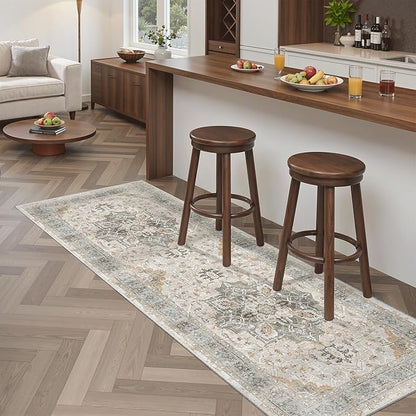 Madane Hallway Runner Rug - 2x5 Rug Runner Washable Runner Rugs Non-Slip Low-Pile Kitchen Runner Rug Laundry Room Rug Throw Carpet for Entrance Bedroom Living Room (2'x5', Light Taupe Brown)