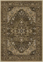 Area Rugs Round 8ft Washable Non-Slip, Floral Vintage Distress Print Pattern Medallion Carpet for Living Room Bedroom Dining Room, Brown Dark Brown