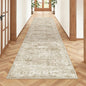 2x7 Runner Rug Non Slip, Thin Entryway Washable Rug for Entryway, Runners for Hallways, Low Pile Vintage Abstract Soft Rugs for Living Room, Kitchen, Bedroom(2'x7', Brown/Ivory)