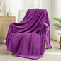 Exclusivo Mezcla Fleece Throw Blanket Extra Large, Super Soft and Warm Blankets for Couch, Sofa and Bed Waffle Textured, Cozy, Fuzzy and Lightweight (Purple, 50x70 Inches)