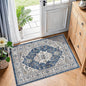 2x3 Washable Vintage Area Rug: Indoor Soft Entryway Rug with Non Slip Backing Water Resistant Carpet for Kitchen Bathroom Laundry Low Pile Door Mat Perfect for Homes with Cats & Dogs(2x3,Blue)