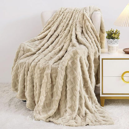 Aganear King Size Blanket - Portable, Breathable & Skin-Friendly for Couch, Sofa, Bed, Office (108"x90", Khaki)