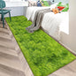 Tie-Dyed Runner Rug for Bedroom Green 2x10ft Fluffy Area Rug Bedside Runner Rug for Kids Room Boys Teens Nursery Baby Living Room Dorm Home Decor Carpets