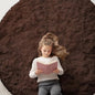 OLANLY Coffee Round Rugs for Bedroom - Machine Washable, 6 ft Circle Area Rugs for Living Room, Soft and Fluffy Shaggy Carpet for Teen Girls and Boys, Nursery Rooms, Dorms, Home Decor Aesthetic